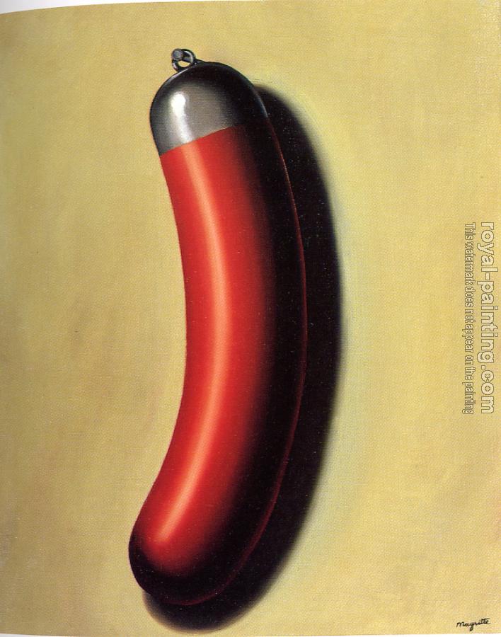 Rene Magritte : helmeted sausage
